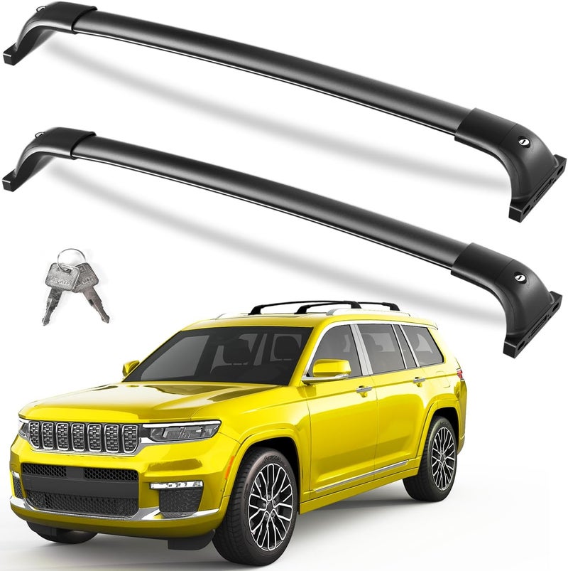 KINGGERI All Aluminum Roof Rack Cross Bars Compatible with Jeep Grand Cherokee L 2021-2026 and 2022-2026 Grand Cherokee WL. 260lb Lockable Heavy Duty Crossbars Rooftop Cargo Basket Luggage Kayak - Image 1
